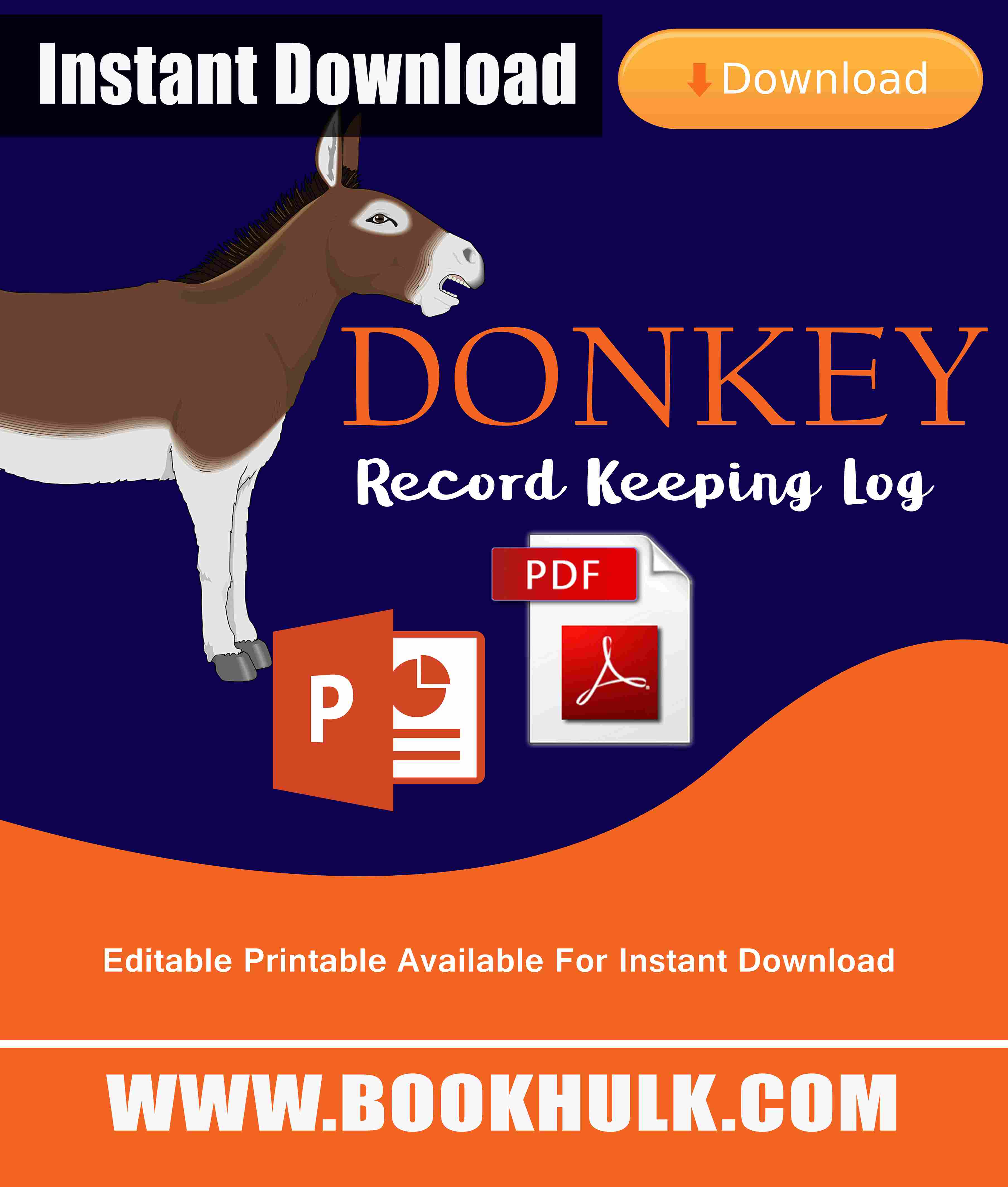 Printable Donkey Record Keeping Book